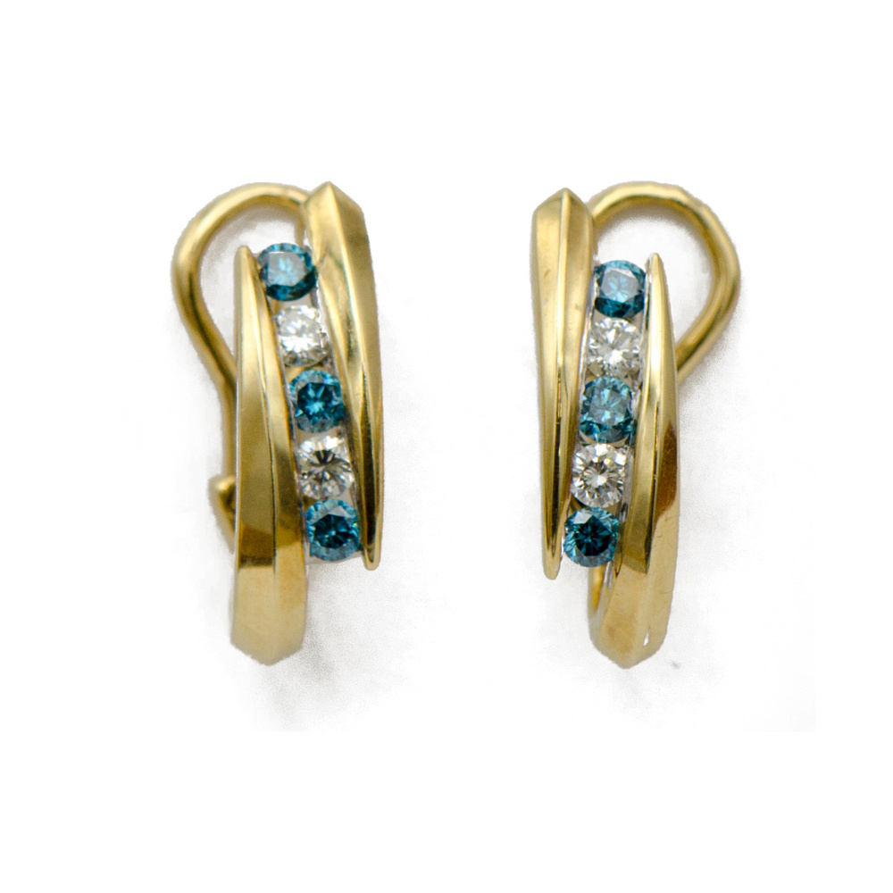 Unique Blue Diamond Earrings